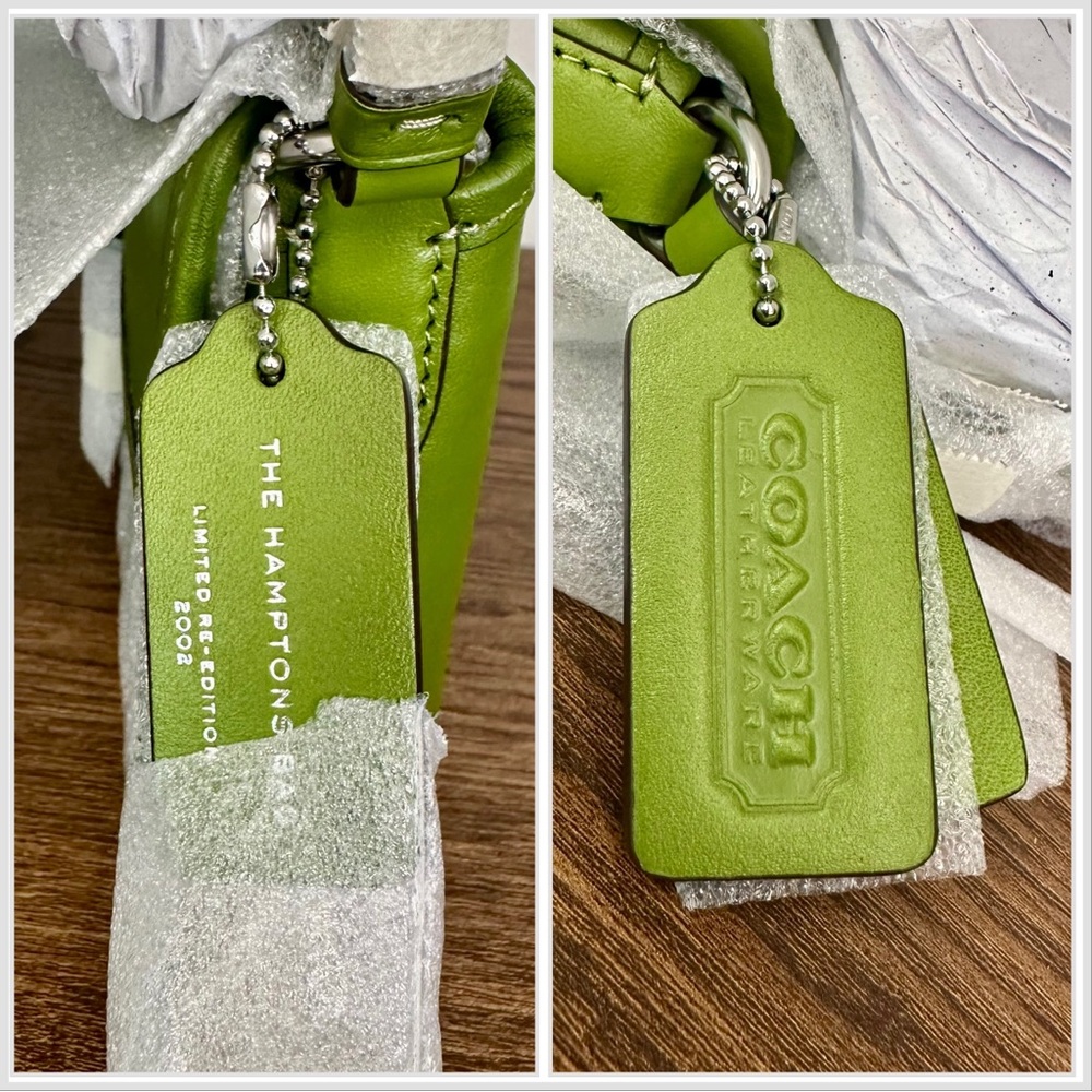 New Coach Hamptons Shoulder Bag in Dark Lime - Picture 11 of 12